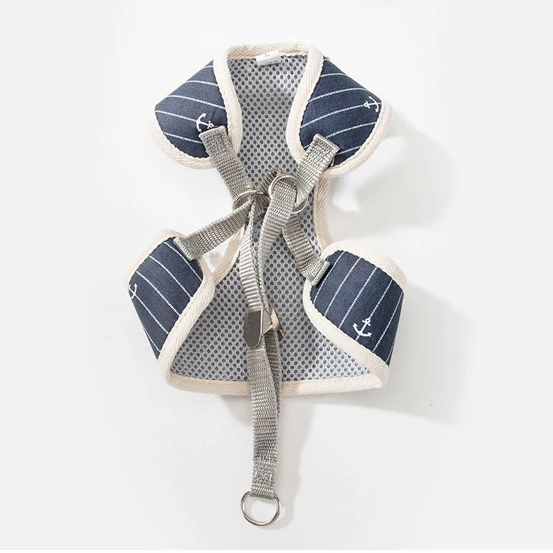 Cat Harness and Leash Set Bowknot Mesh Pet Cat Dog Harness Vest Leads Cat Leash Clothes Cat Collar Dog Traction Harness Belt