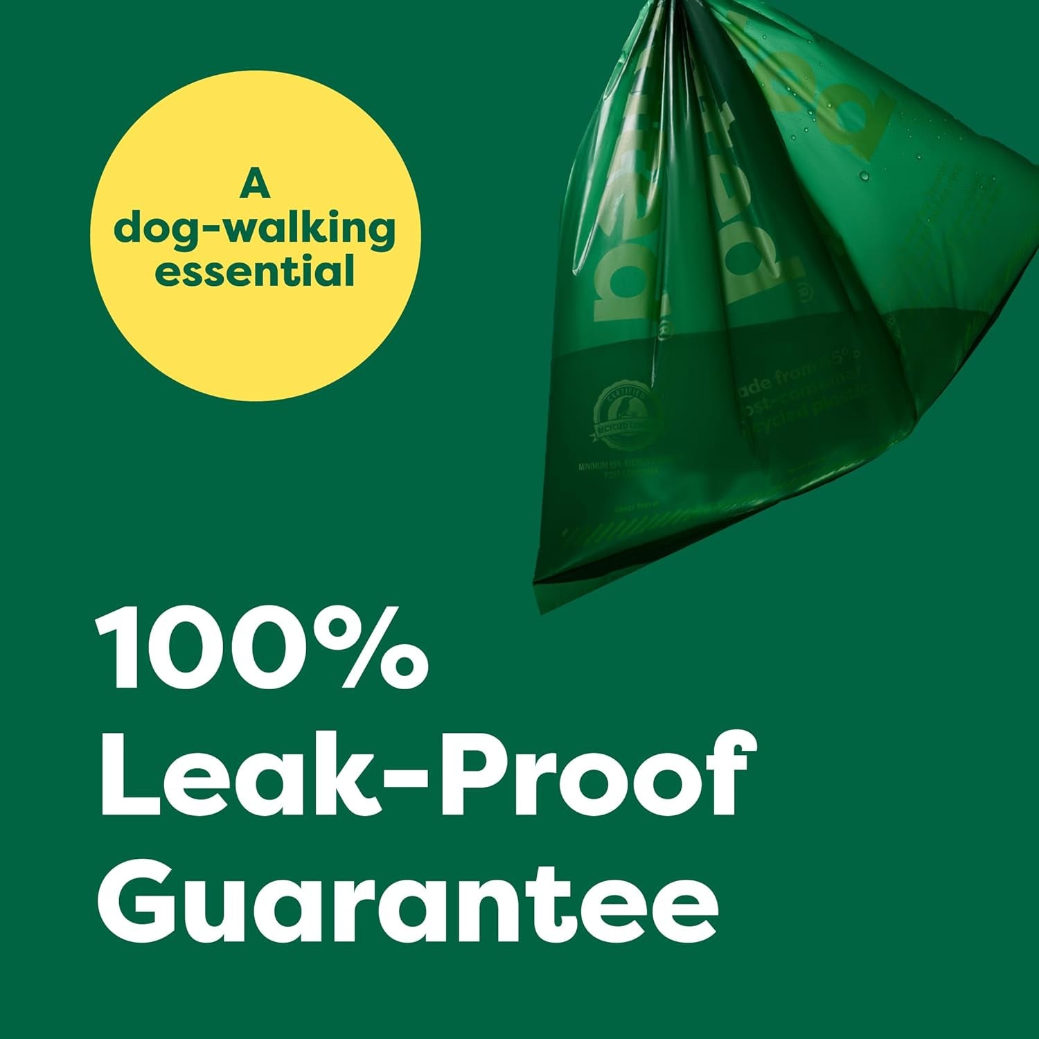 Dog Poop Bag Holder with Dog Poop Bags Rolls, Durable and Guaranteed Leakproof, Lavender Scented, 1 Dispenser and 900 Bags