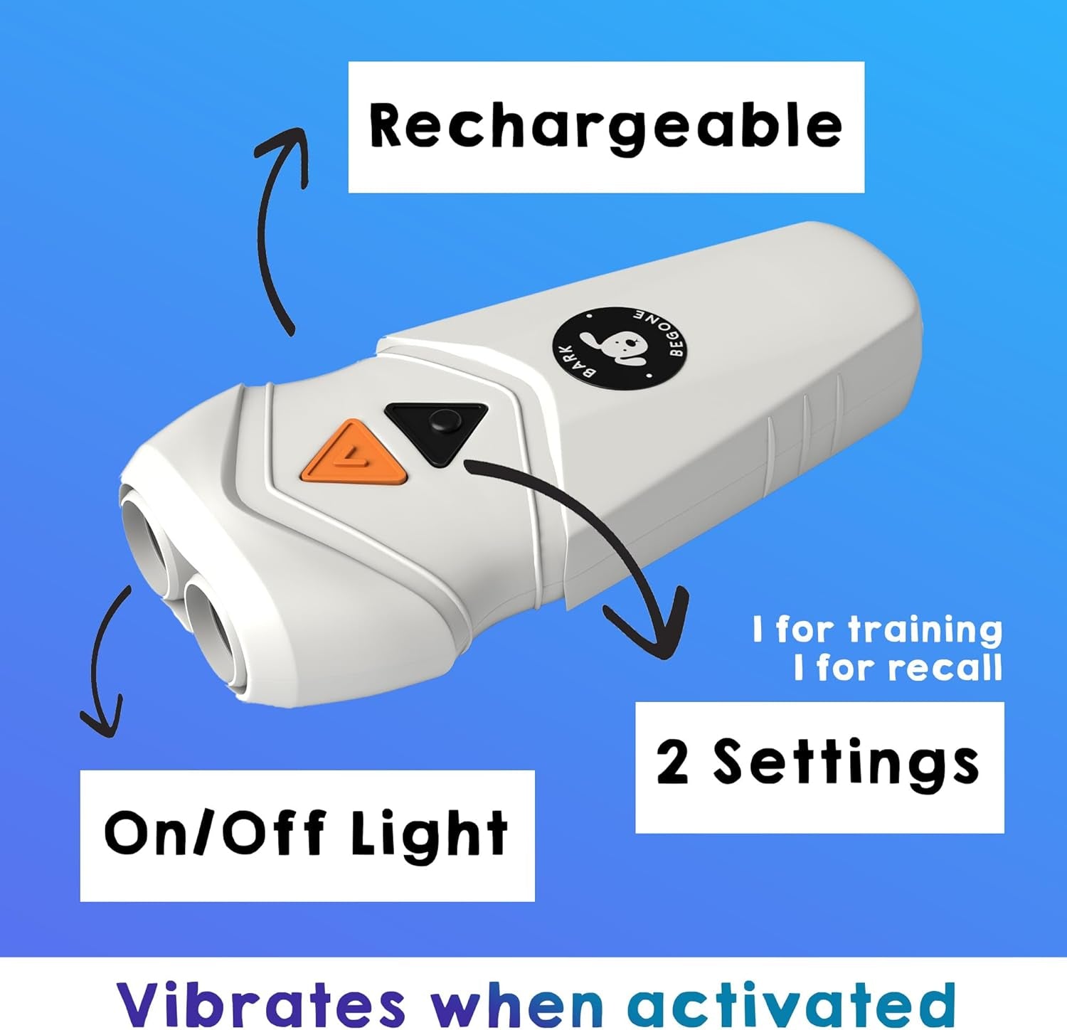 New Rechargeable Anti-Barking Device, Ultrasonic Dog Trainer & Behavior Corrector, No Shock Bark Collar Alternative, Long-Range, Effective Pet Training Tool, Safe for Dogs and Humans