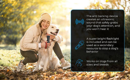 New Rechargeable Anti-Barking Device, Ultrasonic Dog Trainer & Behavior Corrector, No Shock Bark Collar Alternative, Long-Range, Effective Pet Training Tool, Safe for Dogs and Humans